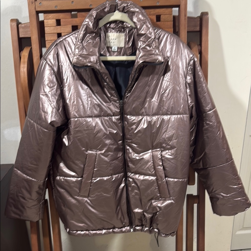 Shiny Metallic Brown Women's Jacket